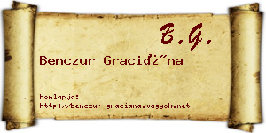 Benczur Graciána névjegykártya